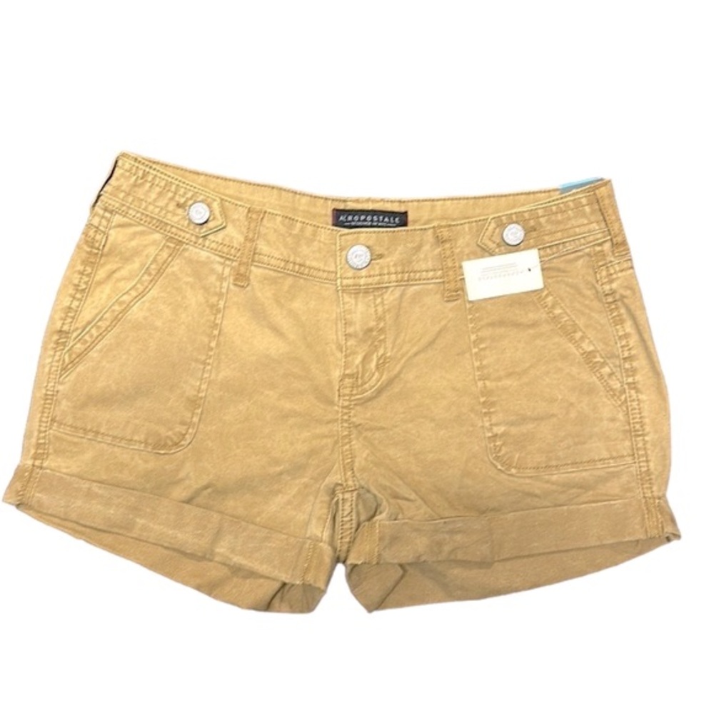 Aeropostale Twill Midi Cuffed Shorts Size 6 NWT